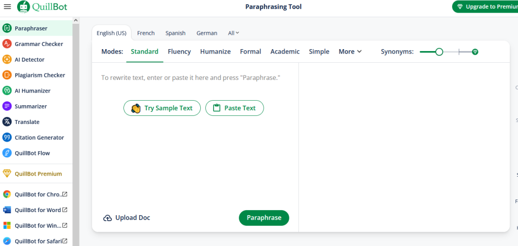 Alat parafrase online, Paraphrasing Tool
